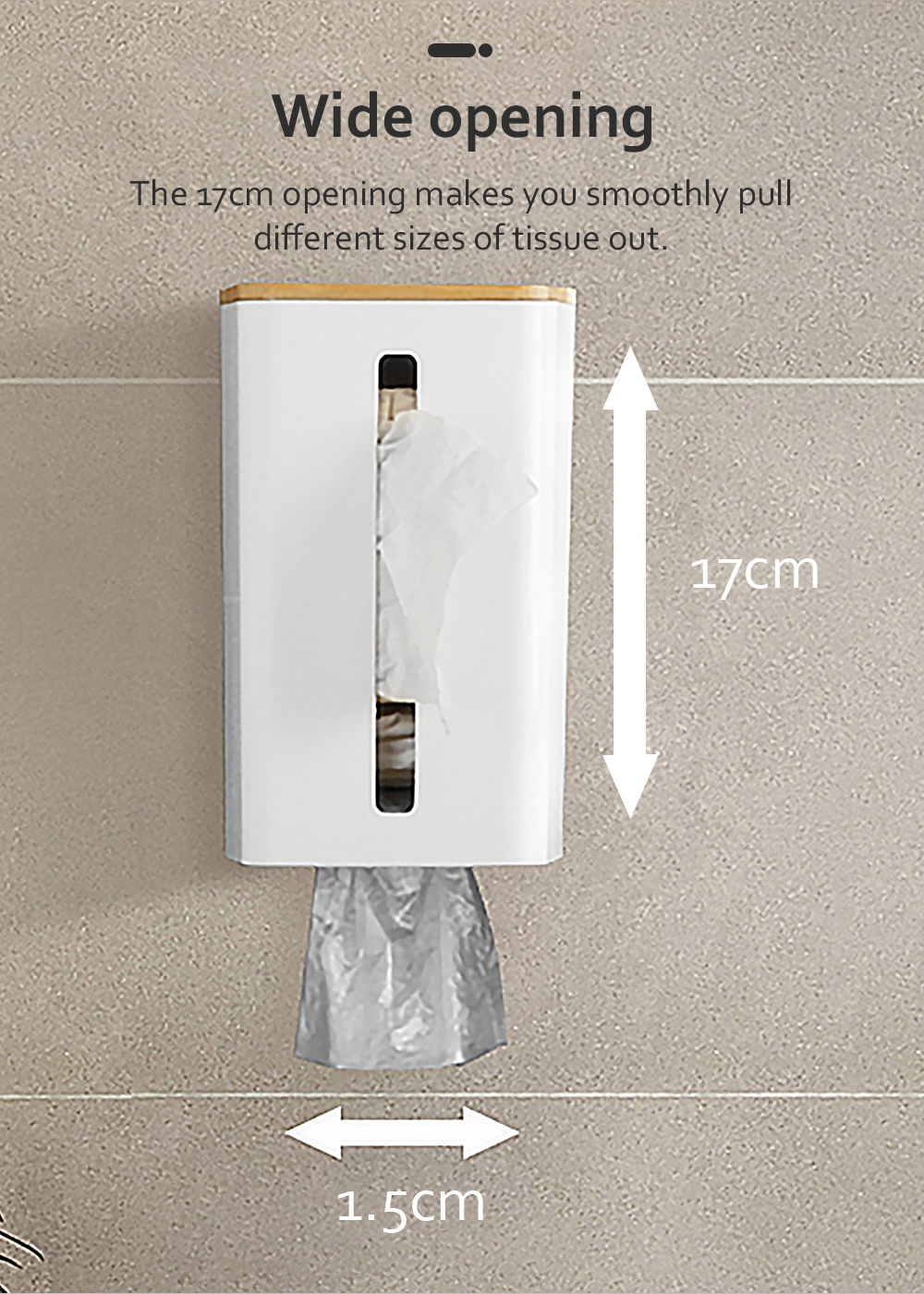 Wall Mounted Tissue Holder ABS Wipes Napkin Storage Box-4